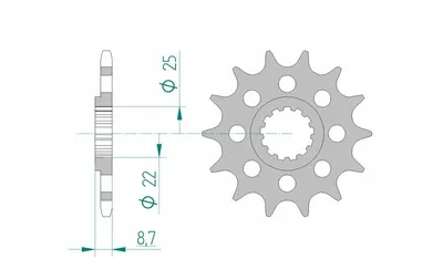 Produktbild von AFAM Stahl Standard Ritzel vorne - 520
