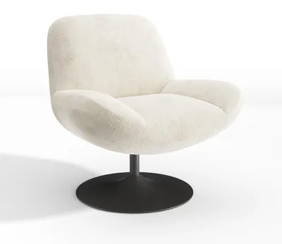 Produktbild von Drehsessel RETRO Schlingenvelours Creme 71cm