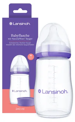Produktbild von Lansinoh Babyflasche mit NaturalWave Sauger M, 240 ml