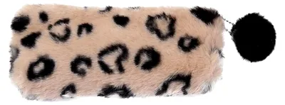 Produktbild von Plüsch Federmäppchen im Leopardenmuster als Kosmetiktasche und Aufbewahrungstasche für Mädchen und Damen