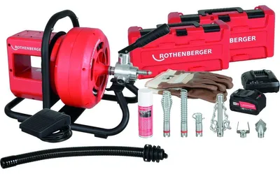 Immagine prodotto di Macchina per la pulizia di tubi a batteria RODRUM VarioClean per tubi di diametro 40-100 mm 18 V 8 Ah 1000003348