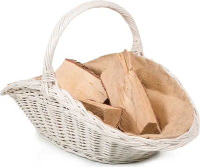Produktbild von JIPRO® Kaminholzkorb aus Weide mit Jute gebleicht Camino VIII. - Weidenkorb - B 63 x T 44 x H 23/36(cm)