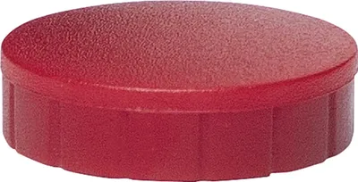 Produktbild von MAUL Magnet rund 10 Stück 0,6 kg Kunststoff Ferrit bruchsicher erodiert lackiert Ø 2.4 x 0.8 cm rot