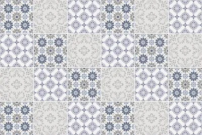 Produktbild von Fliesenaufkleber 15x15 cm – 24 Stück – Selbstklebend – Wasserfest – Pflegeleicht – Hitzebeständig – Für Küche & Bad – Karierte Blumenmotive