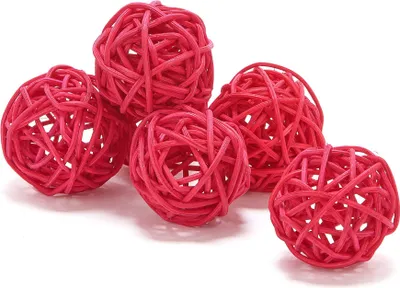 Immagine prodotto di 6 palline in rattan rosso 3,5 cm - taglia unica