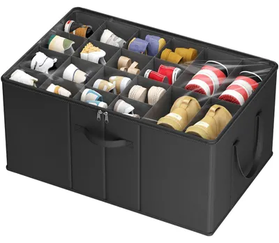 Produktbild von Schuhorganizer Schuhbox - 20 Paar - Faltbar - Schwarz - Für Kleiderschrank und Schlafzimmer