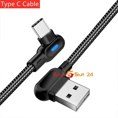 Produktbild von USB C Winkel 90 Grad Fast Ladekabel für Samsung Huawei LG Ladekabel Sony Type C
