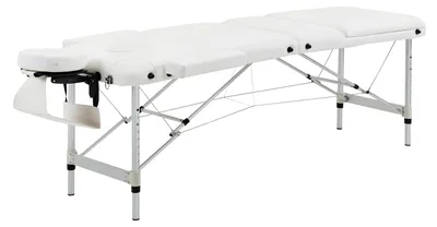 Obrázok produktu pre Masážny stôl, skladací - biely - 215 x 60 cm - s nastaviteľnou výškou