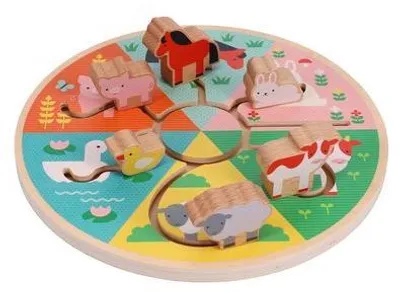 Produktbild von Holz-Schiebespielzeug mit Bauernhoftieren