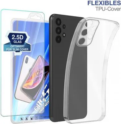 Produktbild von TPU-Hülle Transparent für Samsung Galaxy A13 / A14 5G - Modellkompatibilität: Für Samsung Galaxy A13 - Displayglas: Mit 9H Displayglas