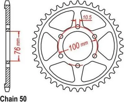 Obrázok produktu pre Reťazové koleso 44Z rozstup 530 pre SUZUKI GS 500 E GS 550 E 79-80 Zadné reťazové koleso