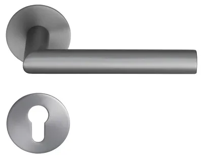 Produktbild von Toulouse Drückergarnitur MeinTürgriff Flachrosette Samtgrau Türdrücker BB PZ WC