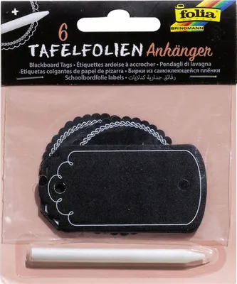 Produktbild von folia Tafelfolien-Anhänger inkl. Specksteinstift schwarz