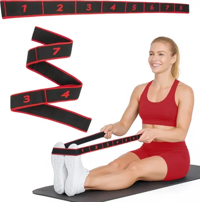 Obrázek produktu pro Queenfit® Yoga Belt, Yoga Strap, Yoga Band - protahovací pomůcky pro jógu, pilates, fitness, gymnastiku, domácí posilovnu