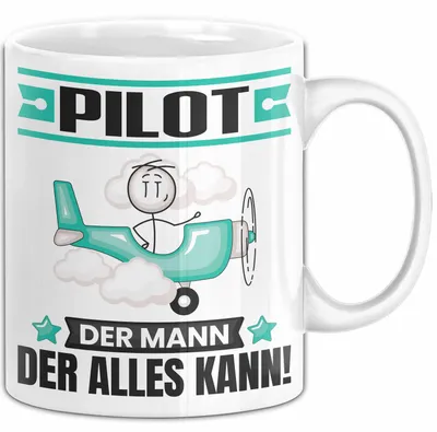 Produktbild von Pilot Tasse Geschenk für Pilot Der Mann Der Alles Kann Geschenkidee zum Geburtstag (Weiß)