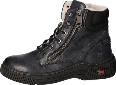 Produktbild von Mustang Damen Stiefelette Schnürboot mit Warmfutter und Reißverschluss 1436-606, Größe:38 EU, Farbe:Blau