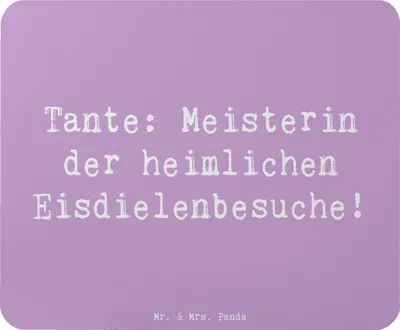 Produktbild von Mr. & Mrs. Panda Mousepad Spruch Tante Eisdielenmeisterin - Lavendeltraum - Geschenk, Lustig, Nichte, mausteppich, mousematte, Verwandtschaft, Mauspad, Humor, Mouse Pad