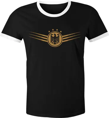 Produktbild von Herren Deutschland Fußball EM-Shirt 2021 Fußballeuropameisterschaft Deutschlandshirt mit Bundesadler Retro Moonworks® schwarz-weiß S