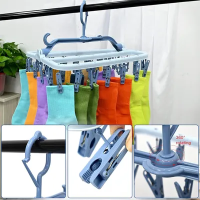 Produktbild von Cliphanger für Socken und Unterwäsche - faltbar - 32 Stück