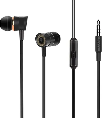 Zdjęcie produktu dla Hoco Pleasant M37 Stereofoniczne słuchawki douszne Jack 3,5 mm z mikrofonem, lekkie, przewodowe, czarne