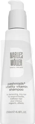 Obrázek produktu pro Marlies Möller Pashmisilk Vitality Vitamin Shampoo, 200 ml, Šampon, Neprofesionální, Poškozené vlasy, Všechny barvy, Čisticí, Lesklý
