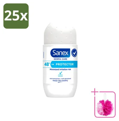 Imagen del producto de 25 unidades de Sanex Dermo Protector, desodorante en roll-on, 53 ml. Paquete económico