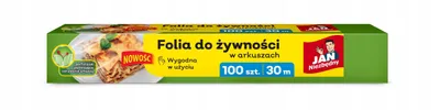 Zdjęcie produktu dla Folia spożywcza JAN - 100 arkuszy do pakowania żywności