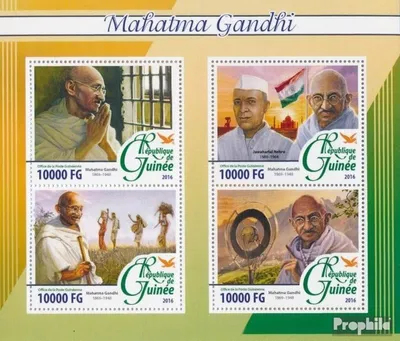 Produktbild von Briefmarken Guinea 2016 Mi 11731-11734 Kleinbogen (kompl. Ausgabe) postfrisch Mahatma Gandhi