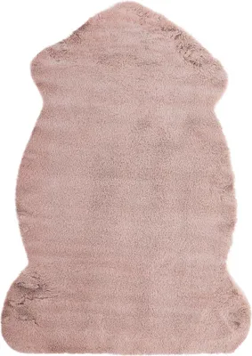 Produktbild von BELIANI Kunstfell Teppich Rosa Webpelz Stoff Kaninchen 60 x 90 cm Fellform Pelzimitat Bettvorleger Läufer Überwurf für Sitzmöbel Sofa Couch Sessel Stühle
