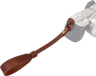 Imagen del producto de Correa de muñeca universal para cámara, hecha de cuero sintético, para sujetar la cámara en la mano. Reemplazo de correa para muñeca o cordón para cámaras sin espejo de Canon y Sony