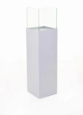 Produktbild von VIVANNO Windlicht Alu-Verbund CANDELA Rechteckig, Weiß matt - 25x25x100 cm