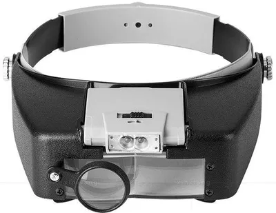 Productafbeelding van Loep met LED-verlichting - 1,5x, 3x, 8,5x, 10x - voor reparaties, lezen, sieraden maken, doe-het-zelf projecten - zwart