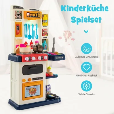 Produktbild von Spielküchenset für Kinder mit Beleuchtung, Wasserpumpe, 38-teilig