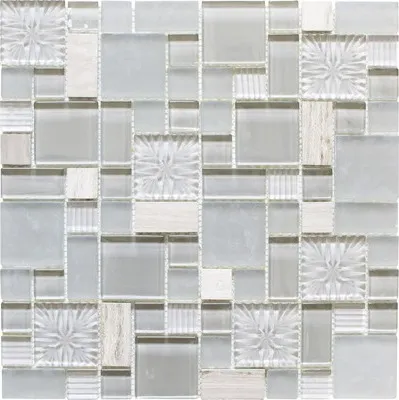 Produktbild von Glasmosaik XCM MC669 mix grau 30x30 cm