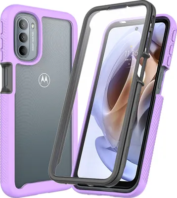 Image de Etui pour Motorola Moto G71 5G, pare-chocs avec protection d'écran 360° intégrée Etui de protection intégrale Pourpre