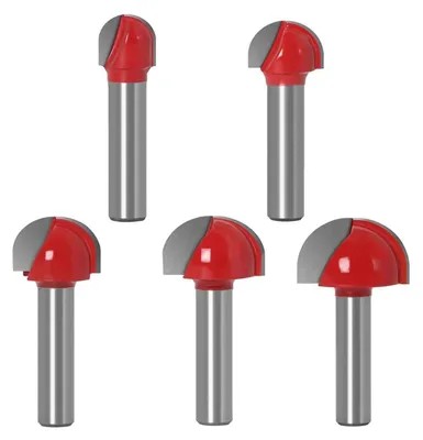 Immagine prodotto di Set di frese a candela, 5 pezzi, attacco da 8 mm, in metallo duro, diametro da 12 a 25,4 mm
