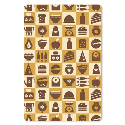 Produktbild von MuchoWow® Mauspad Mousepad Küche - Kochen - Vintage - Muster 18x27 cm - Mousepads - Maus Mat - Pad - Mausunterlage