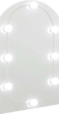Image de Miroir vidaXL avec éclairage LED, 60 x 40 cm, en verre, en forme d'arc
