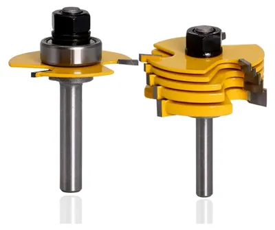 Produktbild von Set mit 6 T-Nutfräsern, 8mm Schaft, verstellbare Scheibennutfräser für Holzverarbeitung
