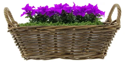Produktbild von Korb mit Griffen - braun - 42 x 27 x 14 cm - Rattan - geflochtene Weide - Korb - Aufbewahrung