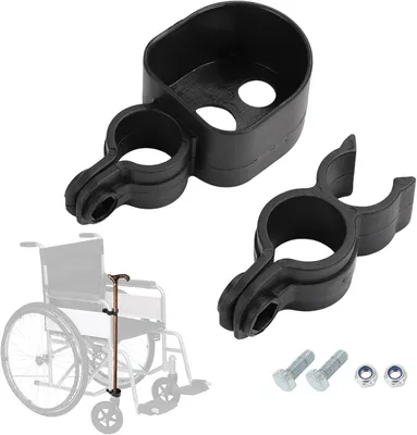 Imagen del producto de Soportes para sillas de ruedas y andadores, juego de 2 unidades, de plástico, para barras de 15-25 mm, color