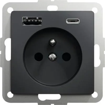 Obrázek produktu pro Zásuvka Schneider Electric Sedna AMSDD114072 2P+E s 2xUSB A+C antracit