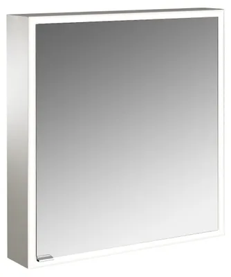 Image de emco prime Armoire de toilette avec éclairage, 600 mm, 1 porte, charnières à droite, avec parois latérales miroitées, modèle apparent, 949706260