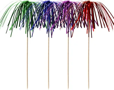 Produktbild von 100 Deko-Picker 15,5 cm farbig sortiert "Feuerwerk"