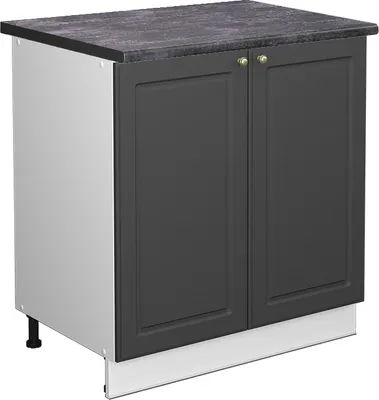 Produktbild von Spülenunterschrank Vicco Fame-Line Anthrazit-Gold Landhaus 80 cm mit Regal, AP Anthrazit, Model 46747