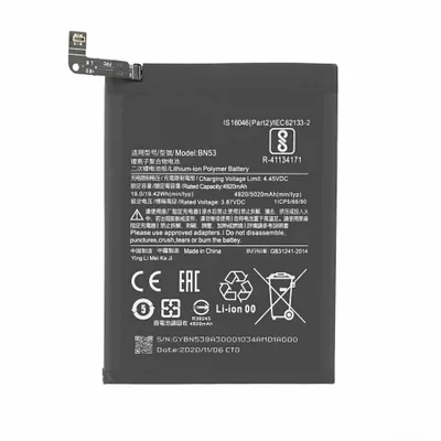 Immagine prodotto di Batteria BN53 per Redmi Note 9 Pro come batteria originale 5020mAh batteria di ricambio