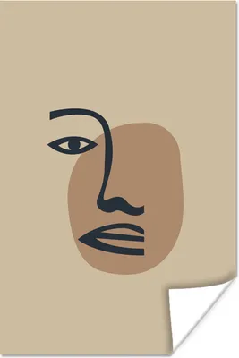 Produktbild von MuchoWow® Poster Pastell - Farbe - Gesicht 80x120 cm - Papierdruck