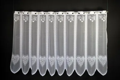 Produktbild von Gardinen Kranzusch Scheibengardine Edelweiß im Herz 60x108 cm H/B weiß Bistrogardine Vorhang Küche 1er Pack