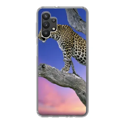 Produktbild von MuchoWow® Handyhülle Schutzhülle Hülle für Samsung Galaxy A32 5G Leopard - Baum - Zweig Silikon Softcase Handy Hülle - Softcase
