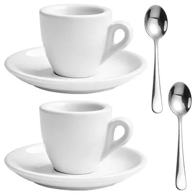 Obrázek produktu pro SolidKeus – Sada 2 keramických šálků na espresso s podšálky a lžičkami